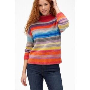 GAP Rainbow Striped Sweater Women’s M/L Y2K-Inspired Drop Shoulder Roll neck